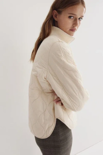 H&m Oversized Quilted Jacket In White