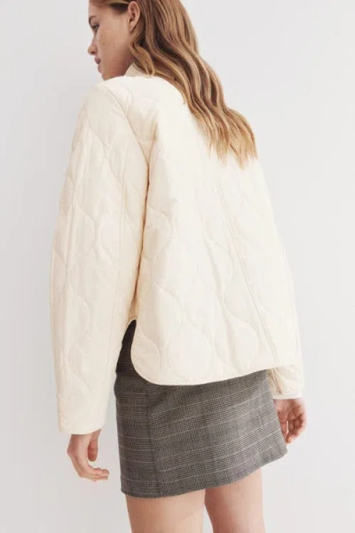 H&m Oversized Quilted Jacket In White