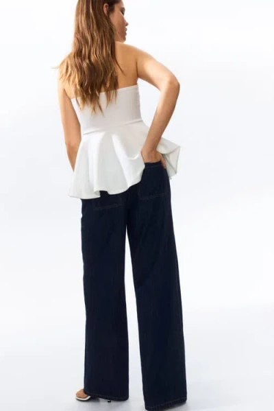 H&m Denim Pull-on Trousers In Blue