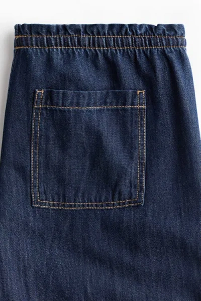 H&m Denim Pull-on Trousers In Blue