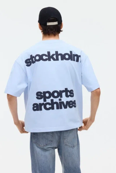 H&m Oversized Printed T-shirt In Blue