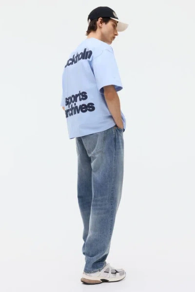 H&m Oversized Printed T-shirt In Blue