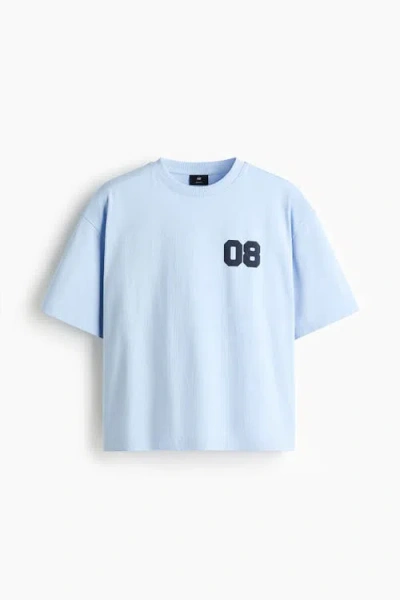 H&m Oversized Printed T-shirt In Blue