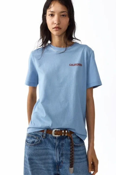 H&m Printed T-shirt In Blue