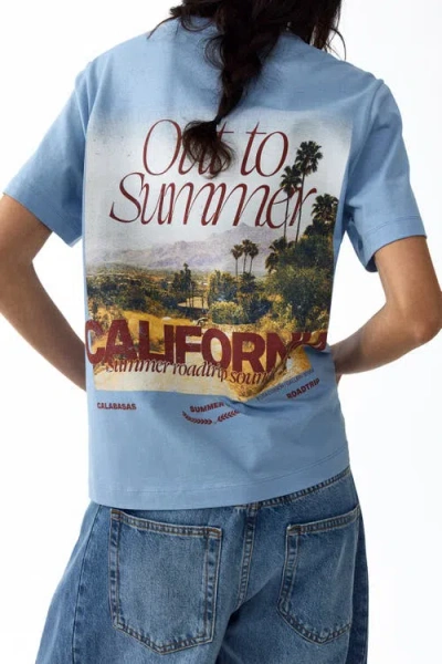 H&m Printed T-shirt In Blue