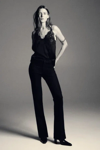 H&m Flared High Jeans In Black