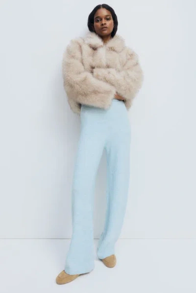 H&m Knitted Pull-on Trousers In Blue