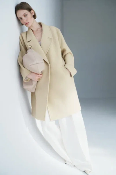 H&m Oversized Wool-blend Coat In Yellow