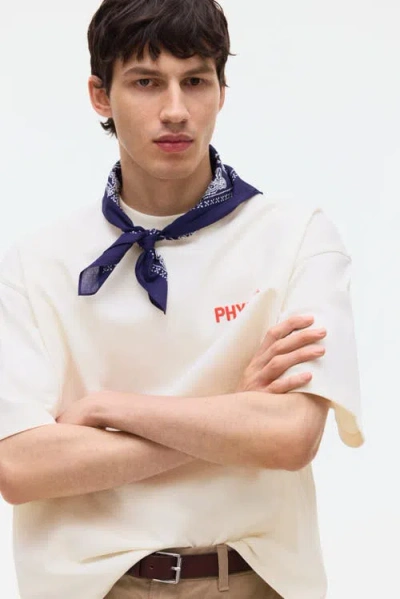 H&m Oversized Printed T-shirt In White