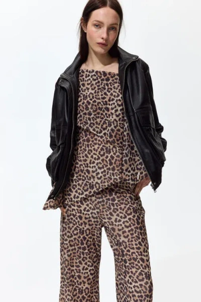 H&m Mesh Pull-on Trousers In Brown
