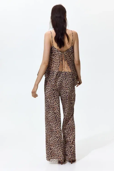 H&m Mesh Pull-on Trousers In Brown