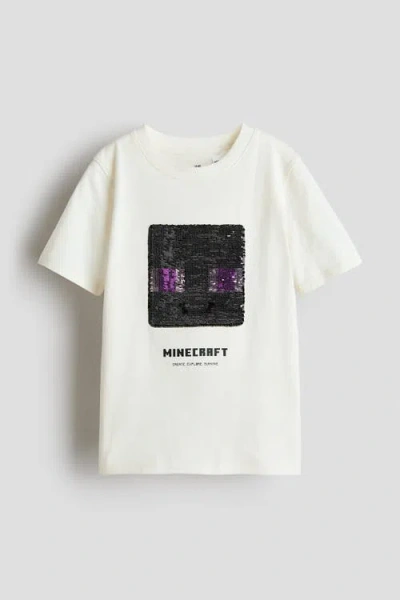 H&m Reversible Sequin T-shirt In Multi
