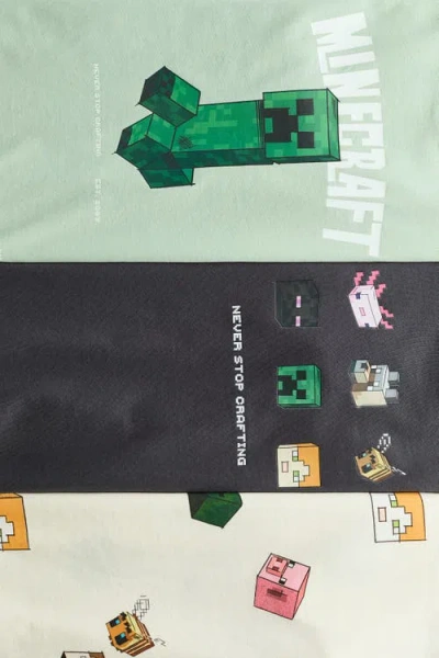 H&m 3-pack Printed T-shirts In Multi