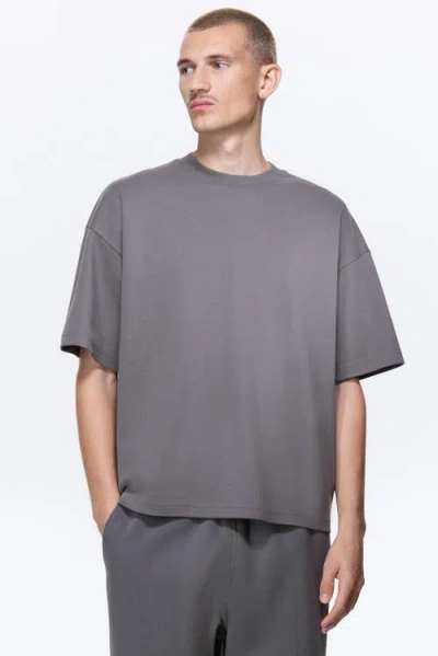H&m Oversized Fit Interlock T-shirt In Gray