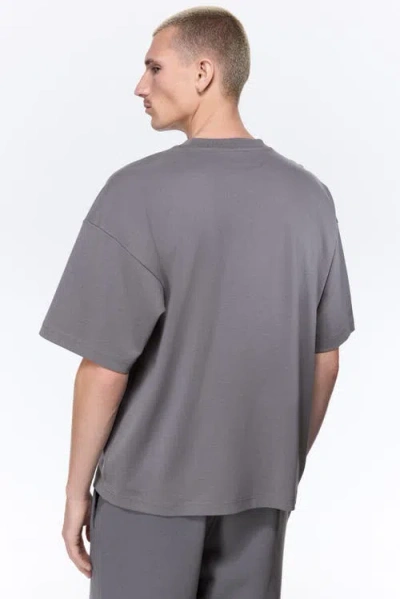 H&m Oversized Fit Interlock T-shirt In Gray