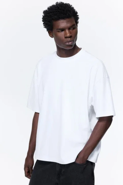 H&m Oversized Fit Interlock T-shirt In White