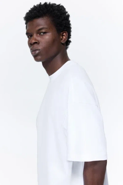 H&m Oversized Fit Interlock T-shirt In White