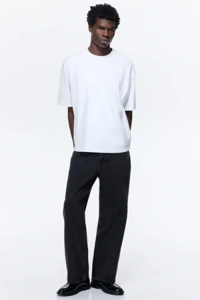 H&m Oversized Fit Interlock T-shirt In White