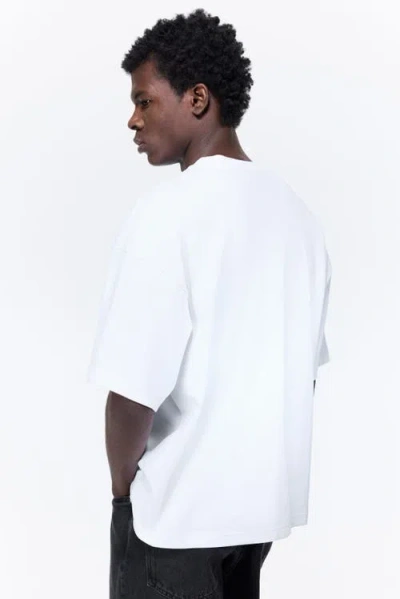 H&m Oversized Fit Interlock T-shirt In White