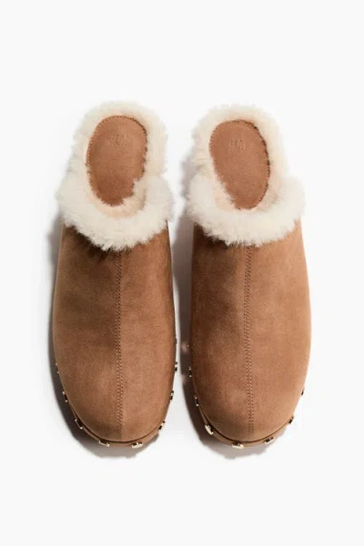 H&m Warm-lined Clogs In Brown