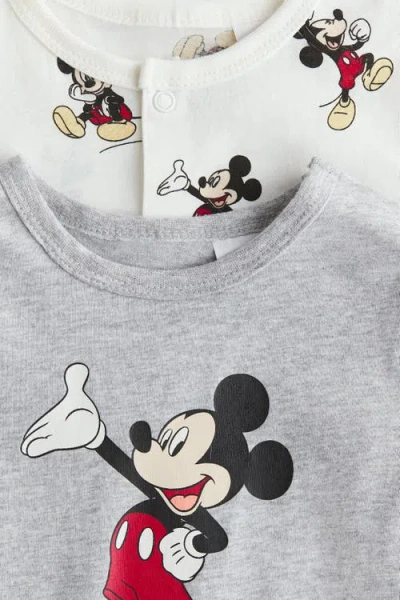 H&m 2-pack Printed Cotton Sleepsuits In Multi
