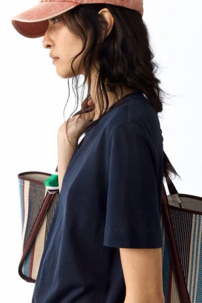 H&m Silk-blend T-shirt In Blue