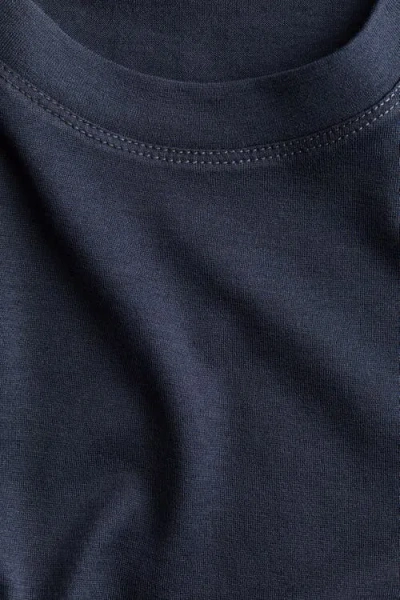 H&m Silk-blend T-shirt In Blue