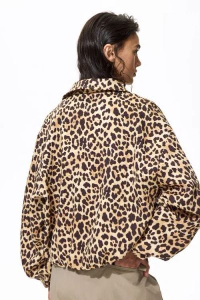 H&m Oversized Bubble-hem Jacket In Brown