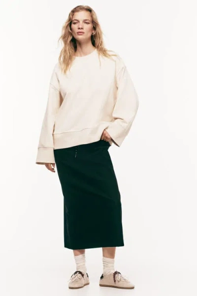 H&m Oversized Cotton Sweatshirt In Neutral