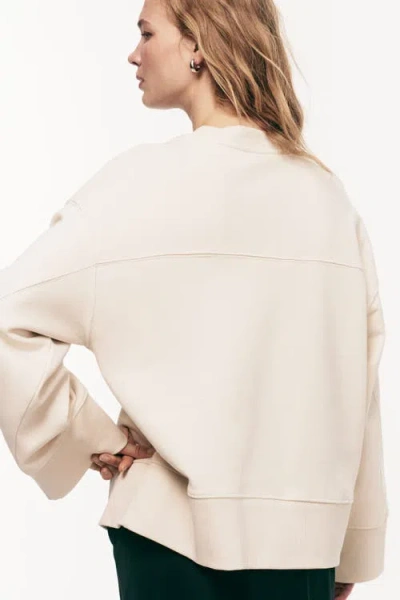 H&m Oversized Cotton Sweatshirt In Neutral