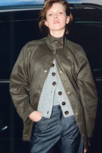 H&m Oversized Cargo Jacket In Green