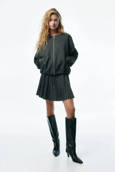 H&m Oversized Jersey Jacket In Gray