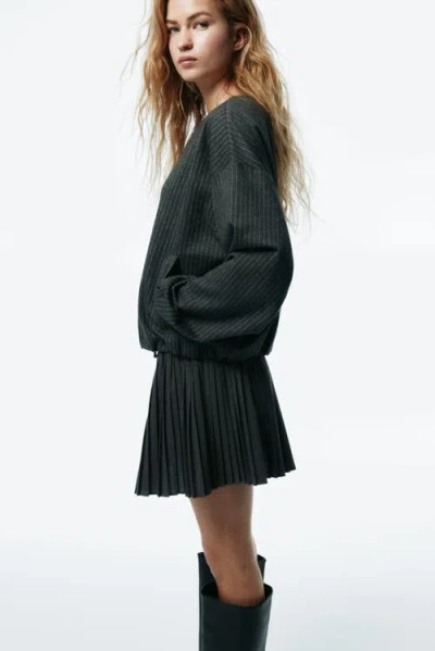 H&m Oversized Jersey Jacket In Gray