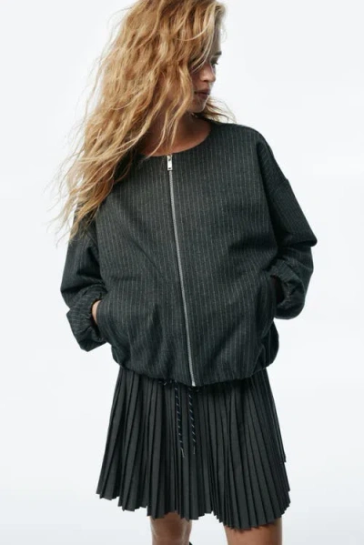 H&m Oversized Jersey Jacket In Gray
