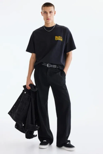 H&m Oversized Fit T-shirt In Black