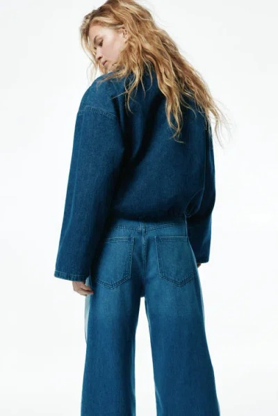 H&m Wide Regular Side-striped Jeans In Blue