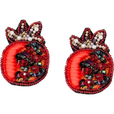 Simitri Anar Earrings In Red