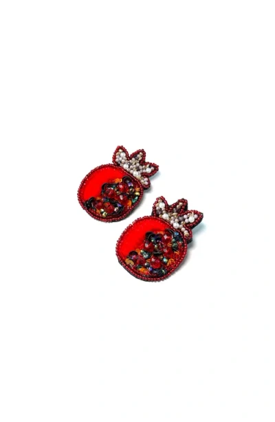 Simitri Anar Earrings In Red