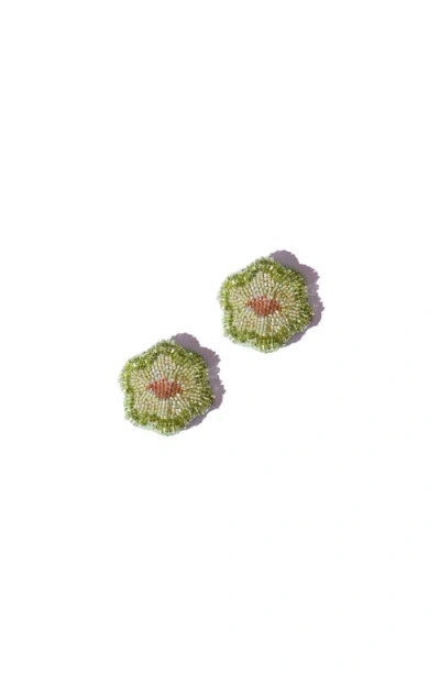 Simitri Moss Bloom Earrings In Green