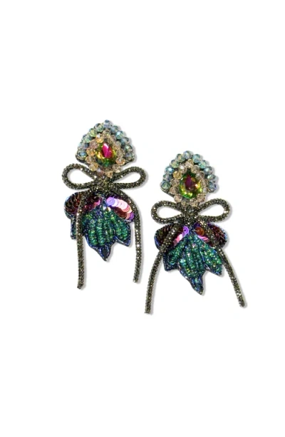 Simitri Orchid Earrings In Pattern