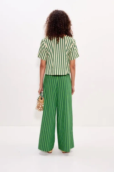 Simon Miller Simonmiller Front Pleat Poplin Pant In Multi