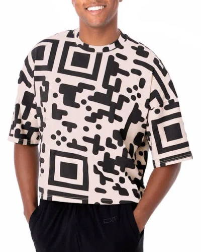 Dai Moda Qr Code Cropped Boxed T-shirt In Black