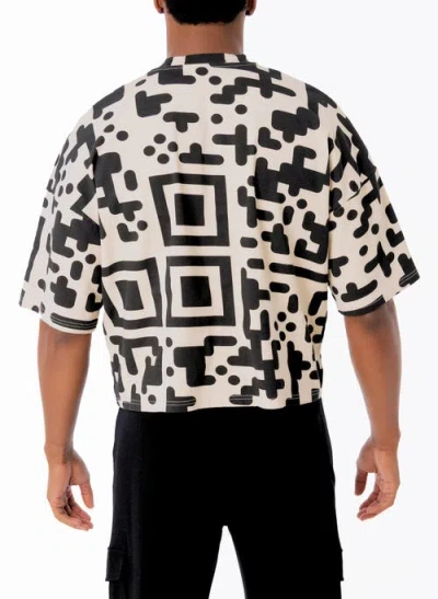 Dai Moda Qr Code Cropped Boxed T-shirt In Black
