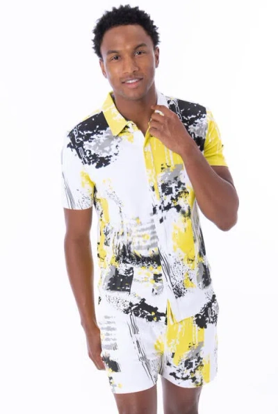 Dai Moda Unity Short Sleeve Button Up In Multi