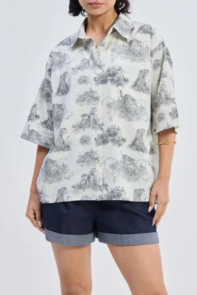 Reistor Oversized High-low Shirt In Multi