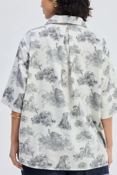 Reistor Oversized High-low Shirt In Multi