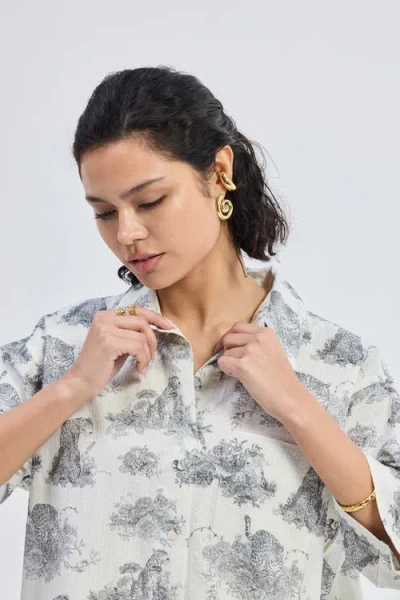 Reistor Oversized High-low Shirt In Multi