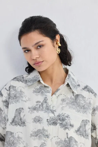 Reistor Oversized High-low Shirt In Multi