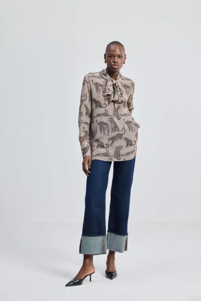 Reistor Relaxed-fit Top With Front Tie In Multi