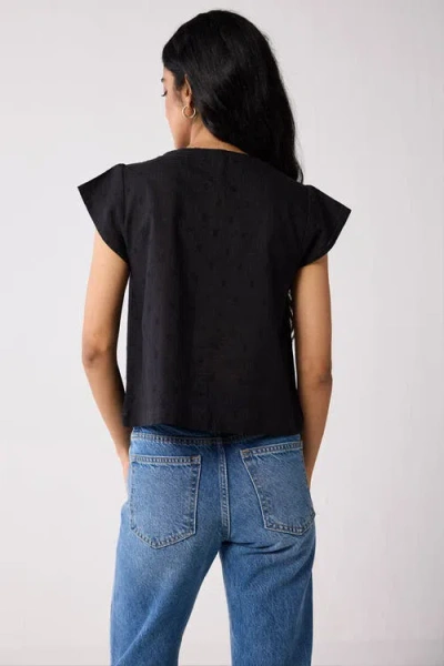Reistor V-neck Embroidered Top With Front Buttons In Multi